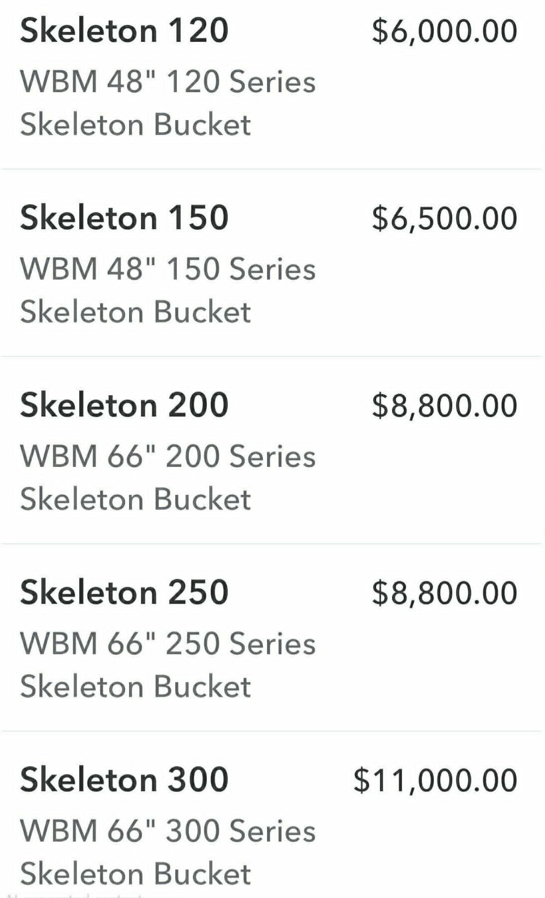 Skeleton Bucket Pricing Excavator Attachments
